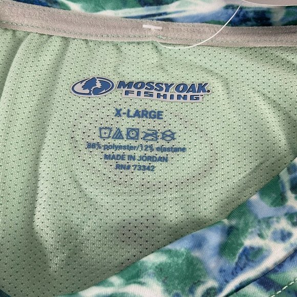 Mossy Oak Shirt Mens LS Fishing XL Vented Tech Tee Upf 40+ Wicking Nautical Nwt - Picture 10 of 11